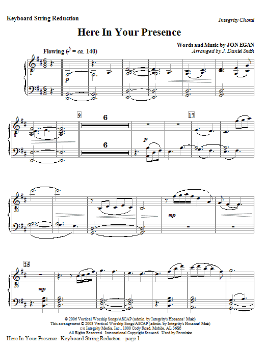 Here In Your Presence - Keyboard String Reduction Must-Have