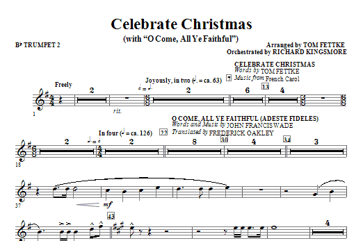 Nová Kolekce Celebrate Christmas (with O Come, All Ye Faithful) - Bb Trumpet 2