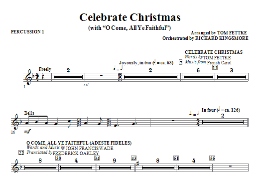 Odeslání Ihned Celebrate Christmas (with O Come, All Ye Faithful) - Percussion 1