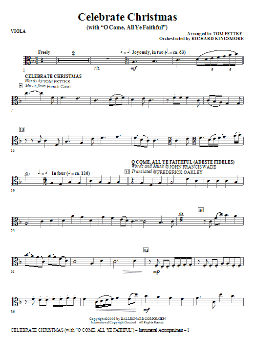 Finální Výprodej Celebrate Christmas (with O Come, All Ye Faithful) - Viola