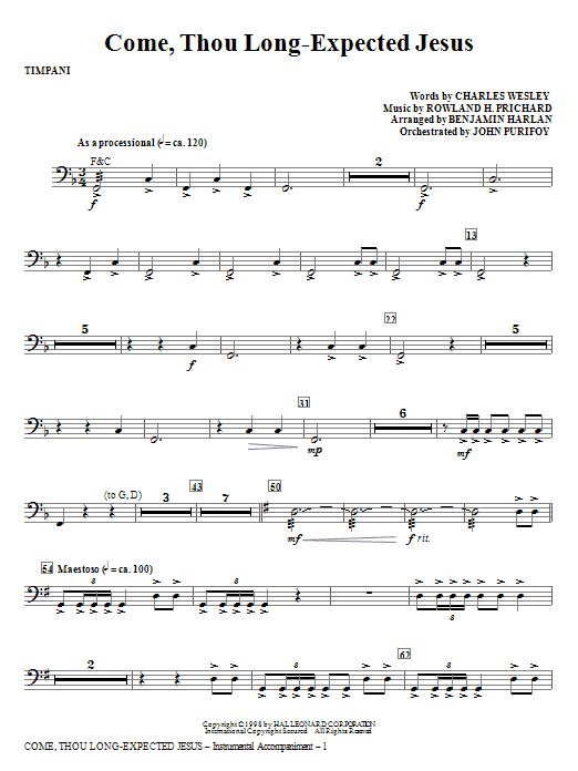 Come, Thou Long-Expected Jesus - Timpani Nejlepší Cena