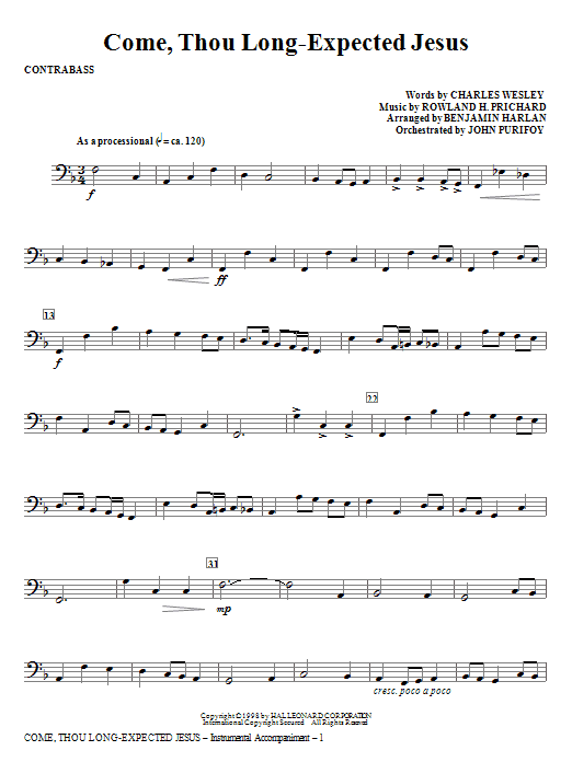 Come, Thou Long-Expected Jesus - Contrabass Nejprodávanější