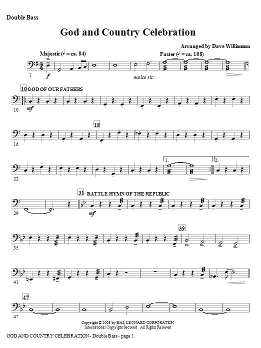 Sezónní Sleva God And Country Celebration (Medley) - Alto Sax (Horn sub)