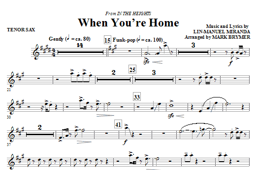 When You‘re Home (from In The Heights) - Tenor Saxophone Bezpečná Platba