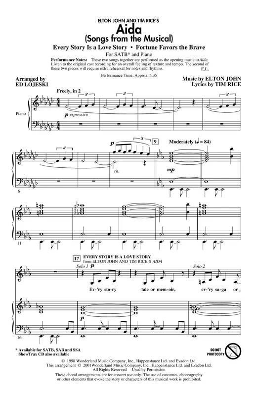 Přímo Od Výrobce Aida (Songs from the Musical) (arr. Ed Lojeski)