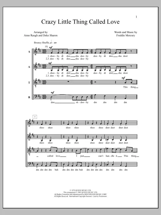 Originální Crazy Little Thing Called Love (arr. Deke Sharon)