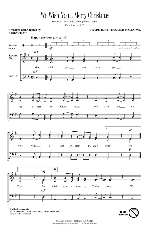 Akční Nabídka We Wish You A Merry Christmas (arr. Kirby Shaw)