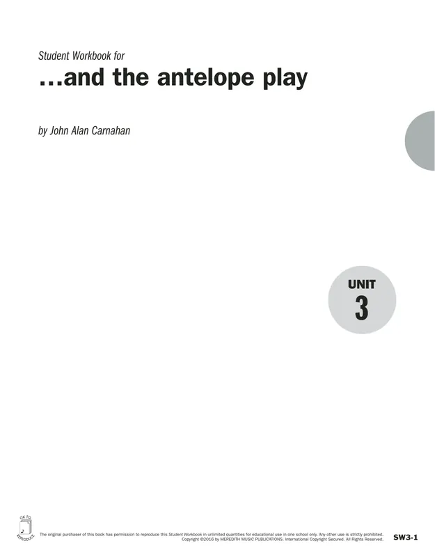 Must-Have Guides to Band Masterworks, Vol. 6 - Student Workbook - and the antelope play